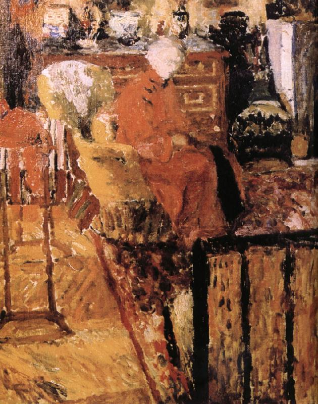 Edouard Vuillard Vial mother wearing a red jacket oil painting picture